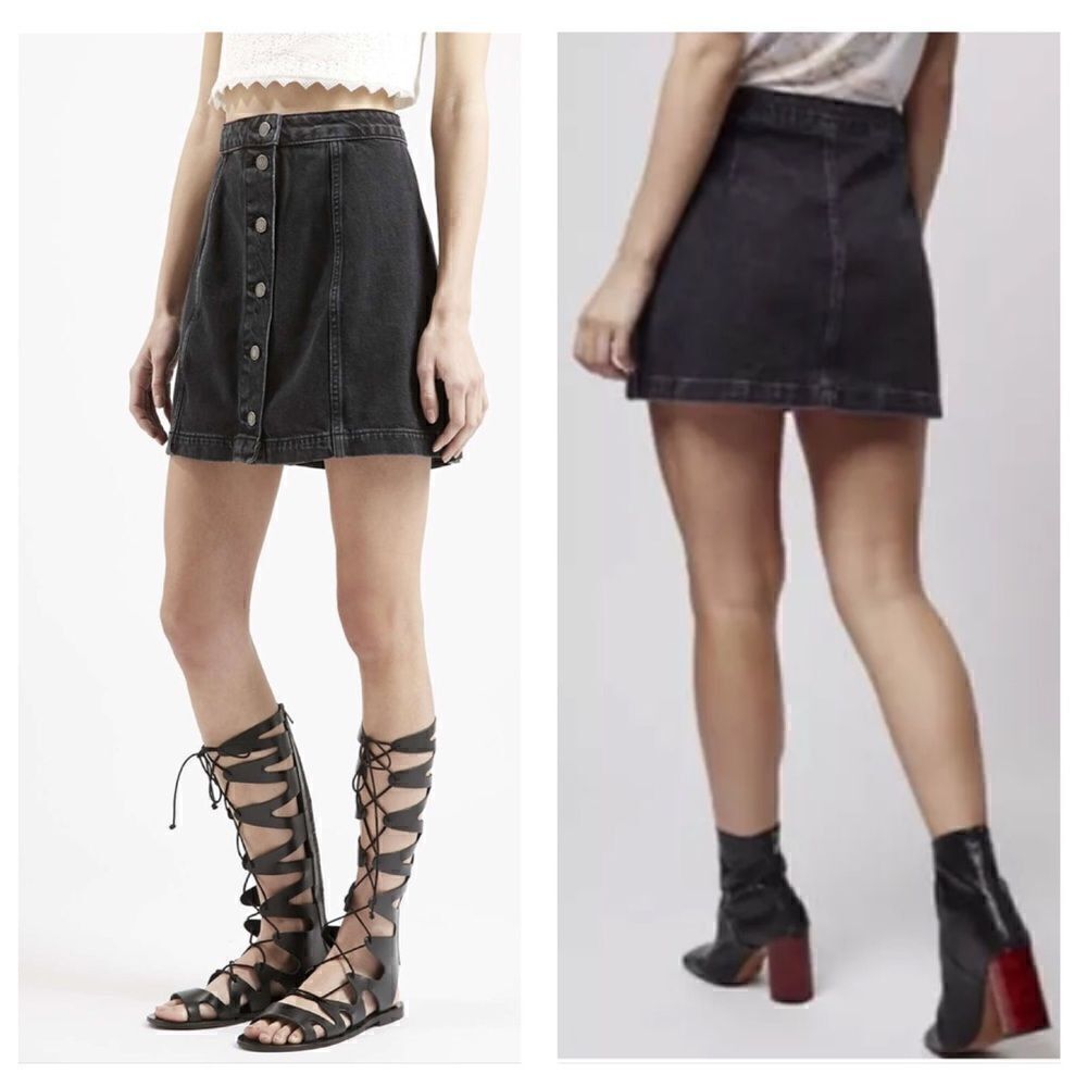 Topshop Moto black denim miniskirt 26*